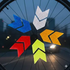 10-Pack Reflective Arrow Safety Stickers, High-Visibility Warning Tape for Car Bumpers & Trunks. Enhance Night Driving Visibility, Improve Road Safety with Durable Hazard Markers.