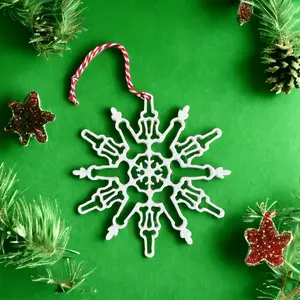 3D Printed Snowflake Christmas Tree Ornament - Festive Home Decoration