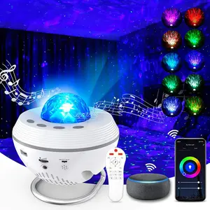 Galaxy Projector, Star Projector with Bluetooth Speaker, Works with Alexa, Ceiling Light Projector Night Light for Kids Adults, White Noise Aurora Projector for Bedroom/Relaxation/Party, White