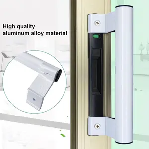 PILISPARK Aluminum Sliding Glass Door Pull - 8" White, Fits 6-5/8" Mounting Holes - Perfect for Patio and Glass Doors