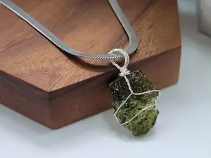 Ethereal Elegance: Herringbone Moldavite Choker Necklace