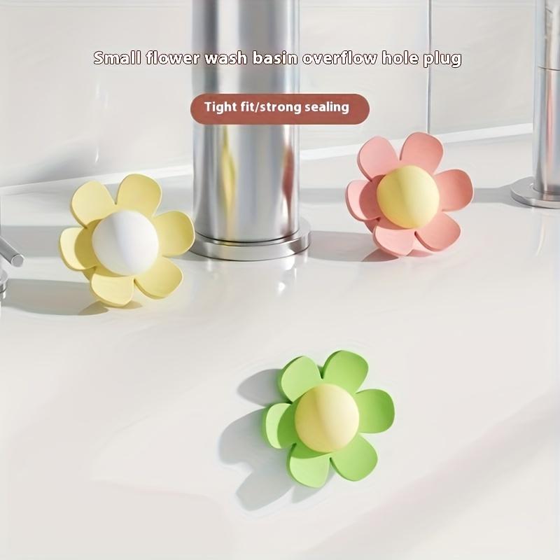 4pcs Silicone Sink Stoppers - Flower Shaped, High Quality Durable And Easy to Install, Sink Drain Plug Stopper for Kitchen And Bathroom Faucets, Washbasins - Prevents Overflow And Clogging, Decorative Sink Additions, Home Improvement