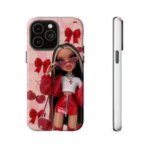Brunette Doll with Cherries Phone Case  Tough Case
