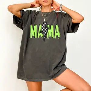 [Mother's Day Gift][Comfort Colors Shirt][Made In USA] Comfort Colors Retro Neon Mama Shirt, Mothers Day Gift From Daughter for Mom, Mama Tshirt For Birthday - Womenswear
