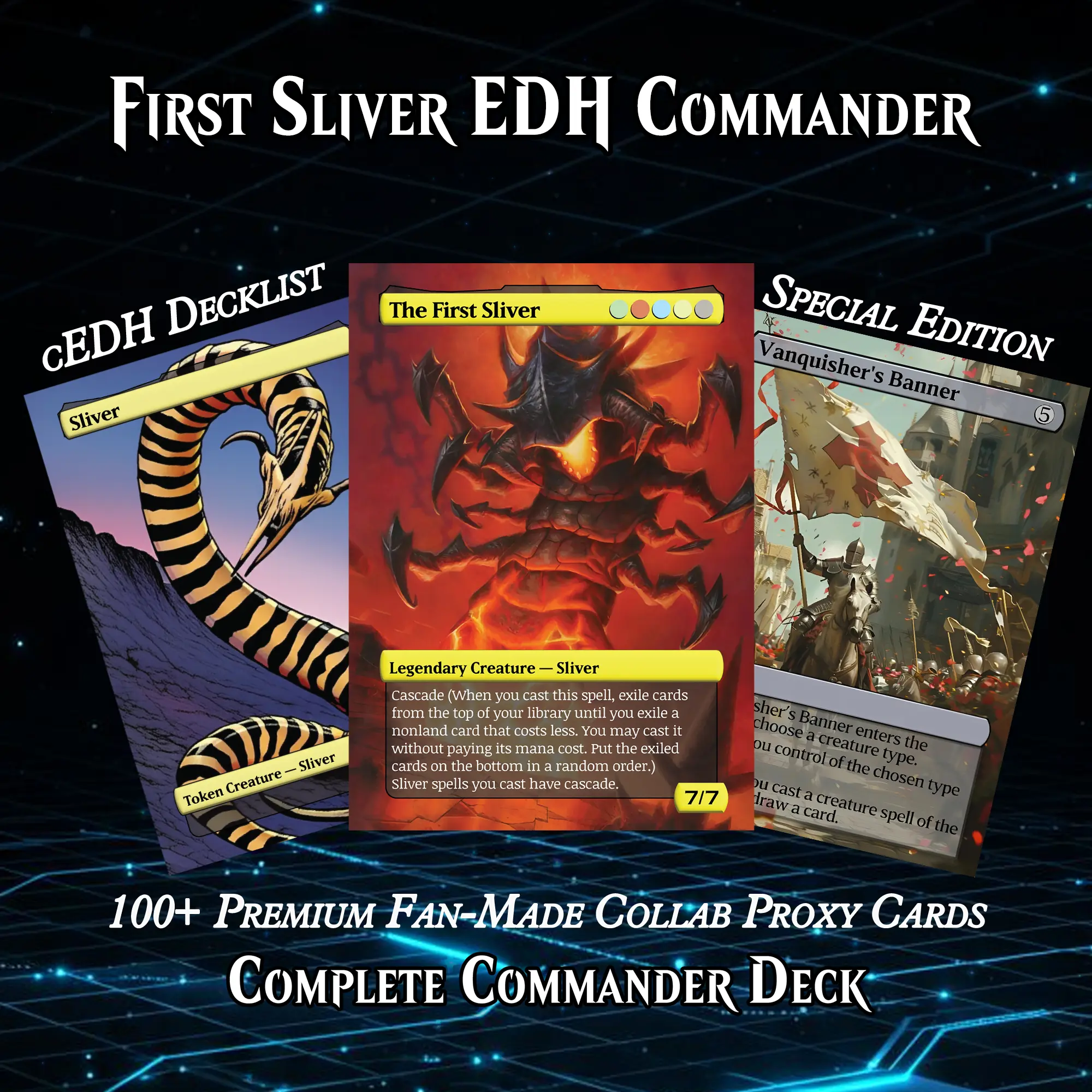 THE FIRST SLIVER  CUSTOM MTG PROXY COMMANDER DECK  PREMIUM COLLECTOR SET  - TikTok Shop