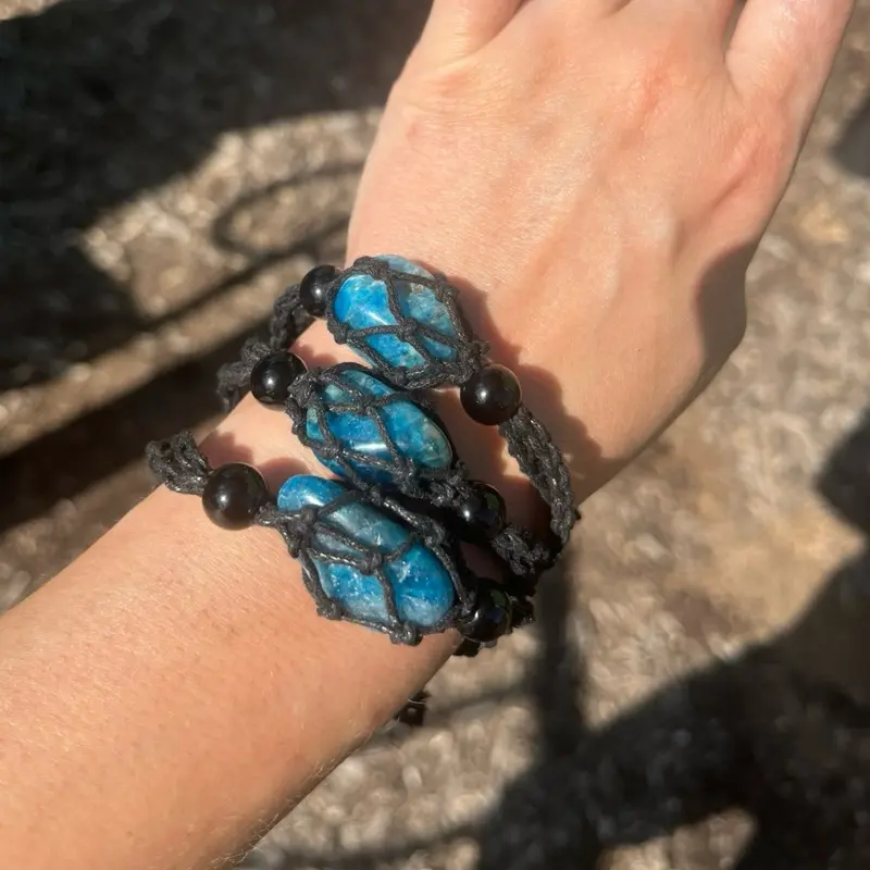 Adjustable Blue Apatite bracelet