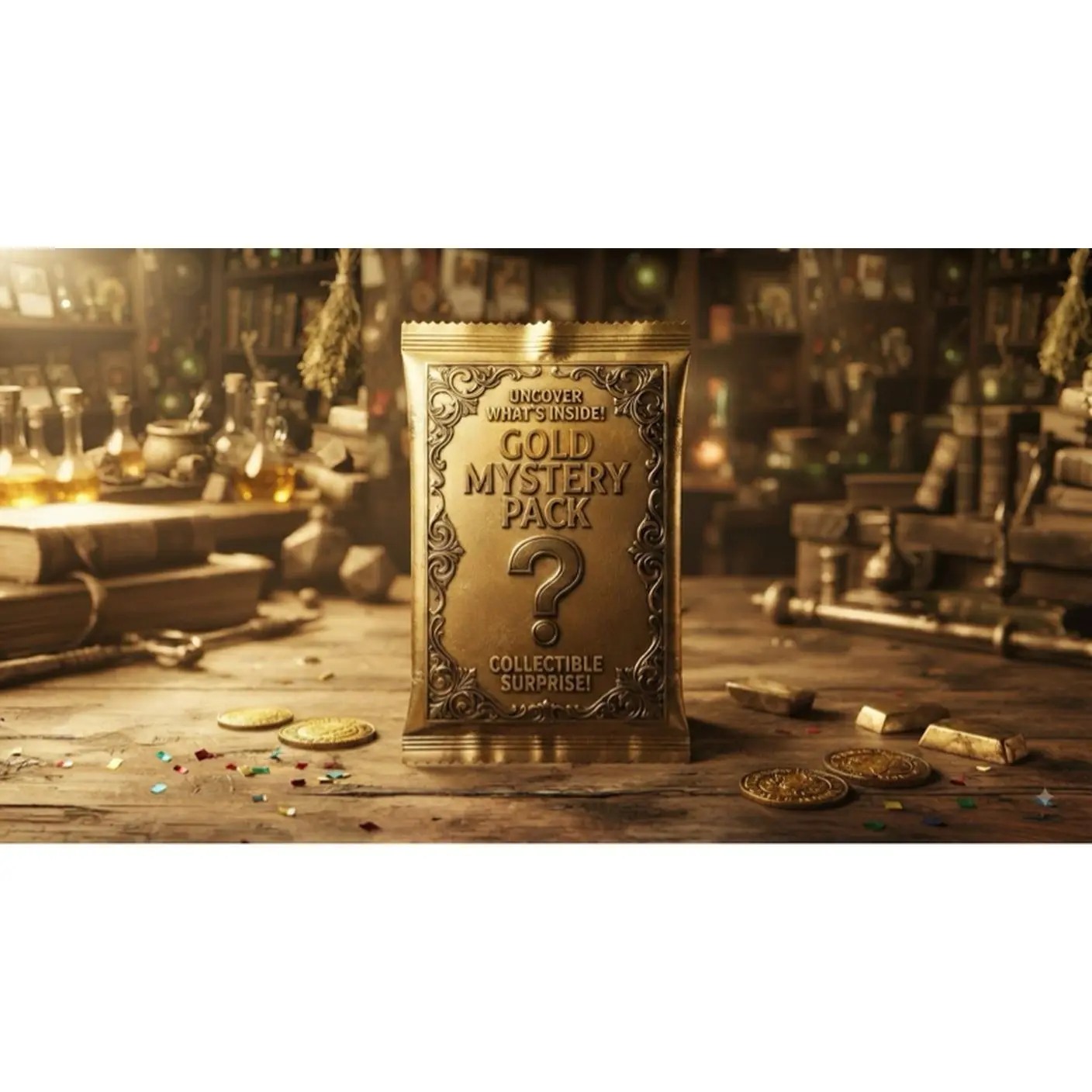 Gold Mystery Pack - Collectible Surprise Inside - Uncover What's Inside - Perfect for Collectors and Enthusiasts