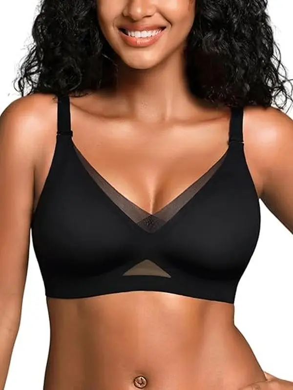 Deangelmon Jelly Bras for Women No Underwire, Full Coverage Seamless Comfortable Bralette with Support and Lift, Wireless Padded Bra