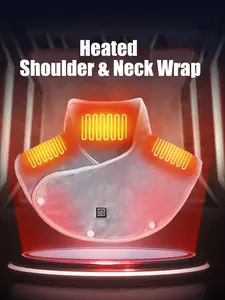 Autumn Winter Unisex Heated Shoulder Neck Wrap, Multi-Zone Heating Design, Home & Office Warmth, Casual Plain Style, Shoulder Heating Pad