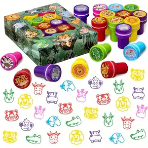 10/20 Animal Stamps, Jungle Adventure Party Gifts, DIY Kits - Zoo Animal Stamps, Self-Inking Stamps