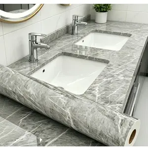 Thick Self-Adhesive Marble-Look Sticker - Oil-Proof, Waterproof, High-Temperature Resistant Decorative Tile Sticker for Kitchen Countertops
