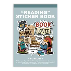 PRSTINCOL Bookworm Stickers - Cute Reading Quote Decals, Library Theme Decor, DIY Crafts Kits for Scrapbooking, Bullet Journal