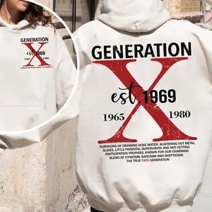 (Hoodie) Gen X Custom Year Generation X Skull Hoodie New Version, FAFO Generation, Raised on Hose Water and Neglect