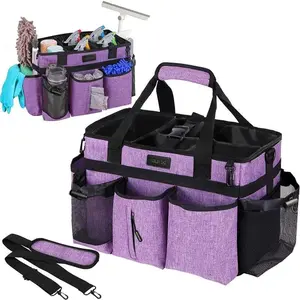 Wearable Cleaning  Bag,Cleaning  Tote for Cleaning Supplies, Cleaning Organizer with Adjustable  and  Straps for Cleaners & Housekeepers (Enlarged , Plus)