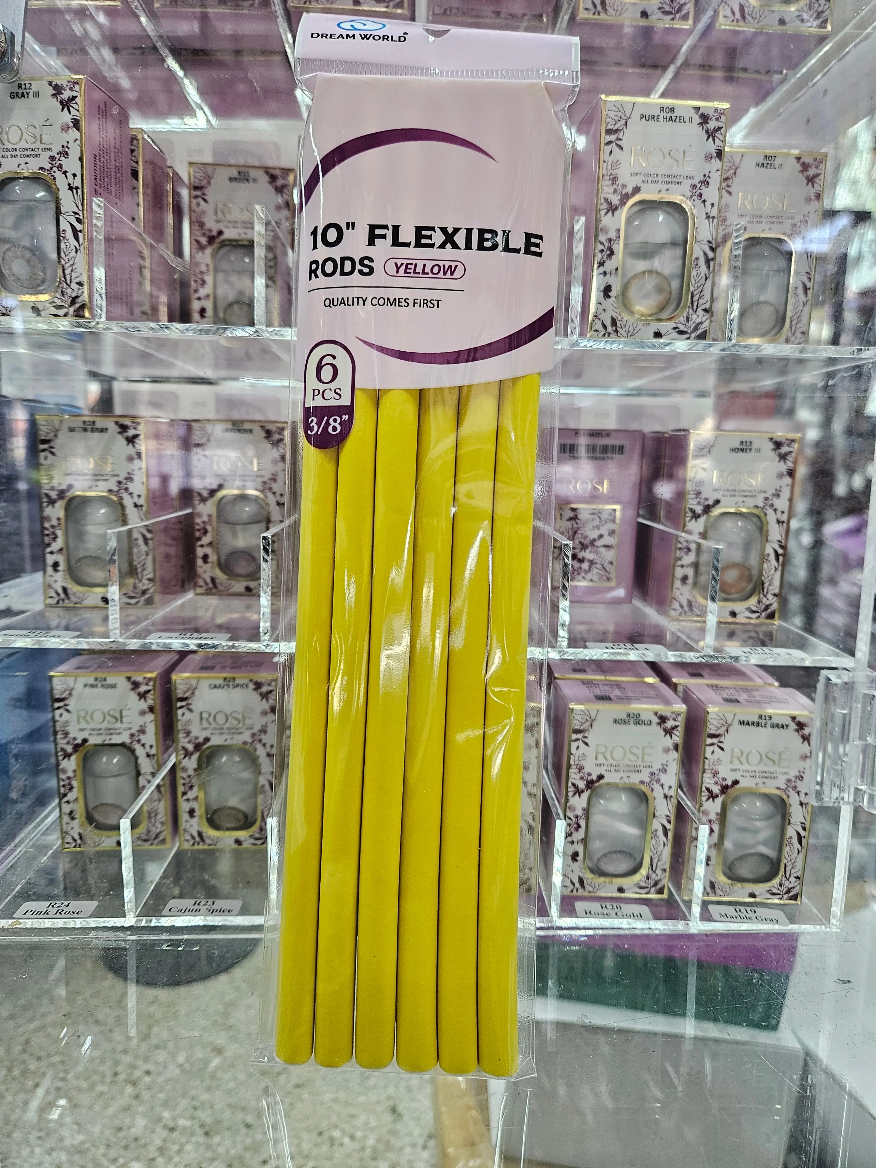 10" flexible rods yellow 6pcs 3/8