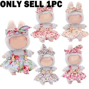 6.69 inch Labubu Doll Clothes Set with 2 Stylish, Headbands and clothes for labubu Dolls, Adorable Accessories for Play & Display（No doll） Cute Clothes Dolls
