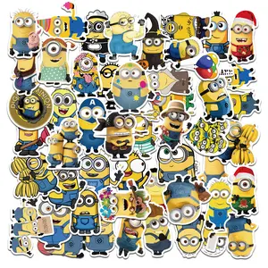 50pcs Minions Cute Cartoon Sticker Packs, Sticker Sheets, Waterproof Funny Movie Character Decals for Laptop, Water Bottle, Journal & Scrapbook, Kids Gift