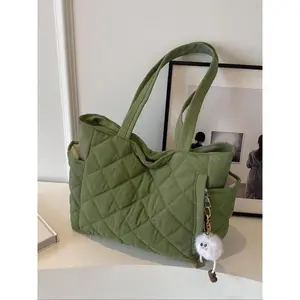 Women'sSolidQuiltedToteBag,FashionableLargeCapacityShoulderEverydayBagsforDailyCommute,QuiltedPurse,CasualTrendyVersatileHigh-qualityDailyCommutingBag,Mother'sDayGift