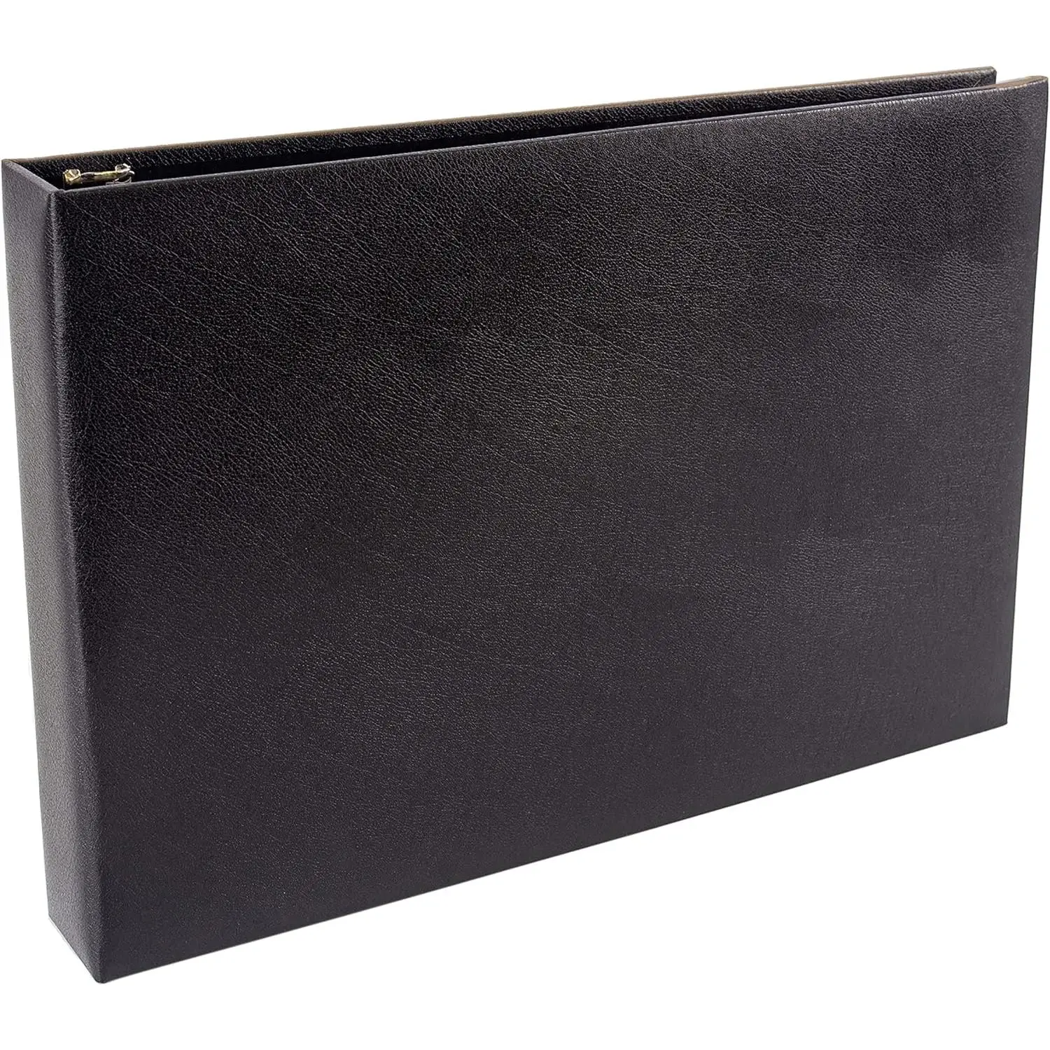 7 Ring Executive Check Binder with Zipper Pouch, Padded Black Textured Cover, for 9" x 13" 3 Per Page Business Checks, 600 Check Capacity Checkbook Holder