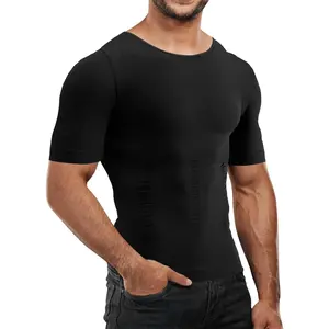 Gynecomastia Compression Shirt Men - Body Shaper Compression Short Sleeves, Slimming Undershirt for Mens Shapewear