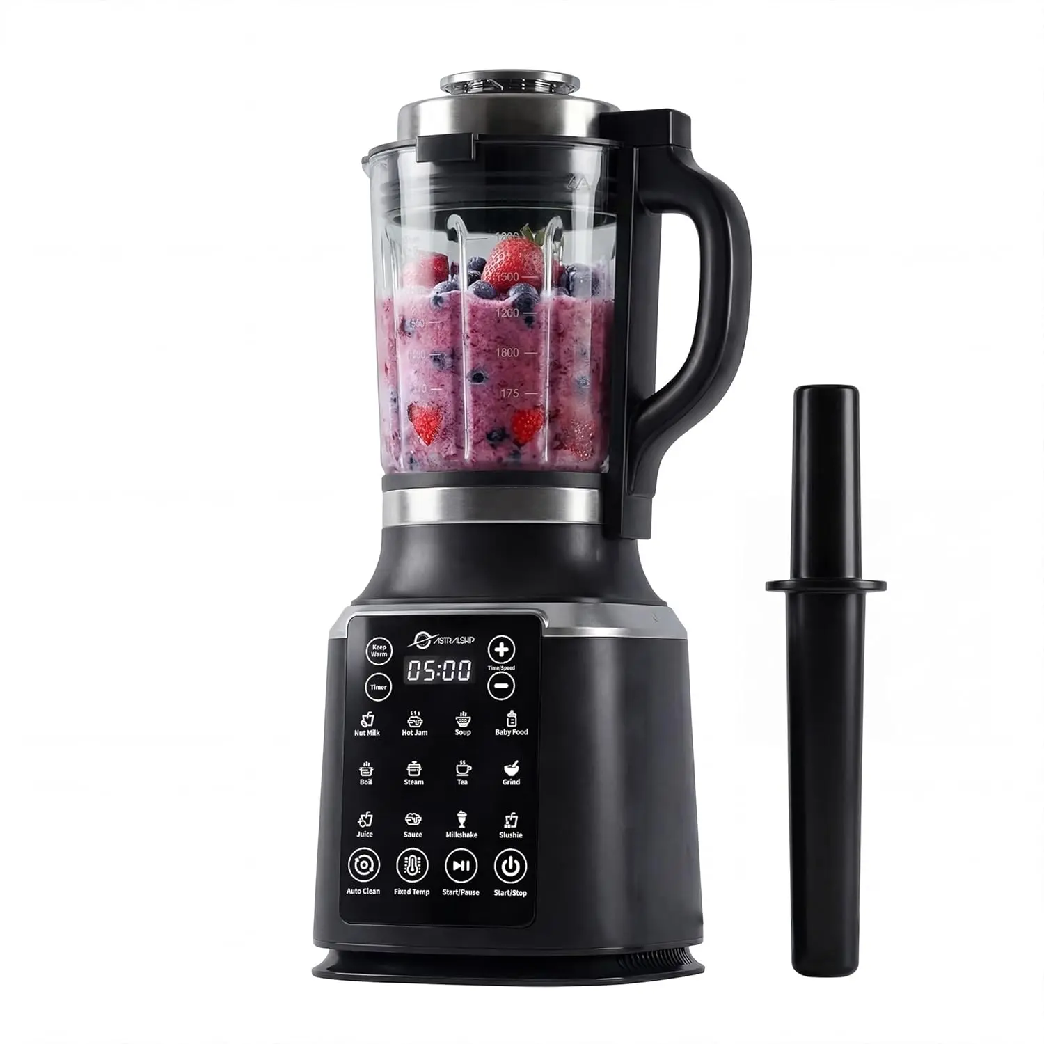 1500W Professional High-Speed Heating Jug Blender for Kitchen with Tamper, 9 Adjustable Speeds, 14 Preset Programs, Ideal for Smoothies, Nut Milk, Soups