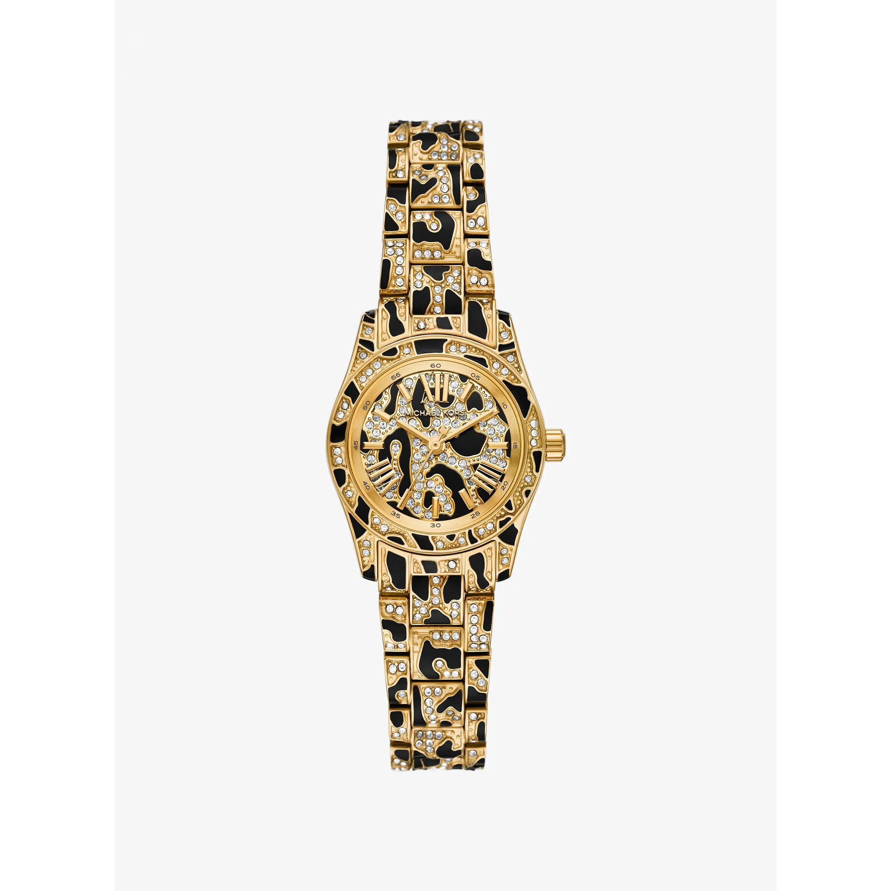 Petite Lexington Pavé Animal Print Gold-Tone Watch