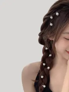 10pcs Braided Pearl Hair Accessories, Mini Pearl Hair Clips, Non-Slip Decorative Hair Pins, Ideal for Daily Use and Wedding Hairstyles