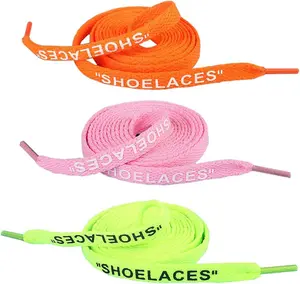 3 Pairs Shoelaces Text Printed Flat Shoelaces Replacement Shoe Laces for Sneakers Shoe Laces Swap  1.2M - Orange  Fluorescent Green