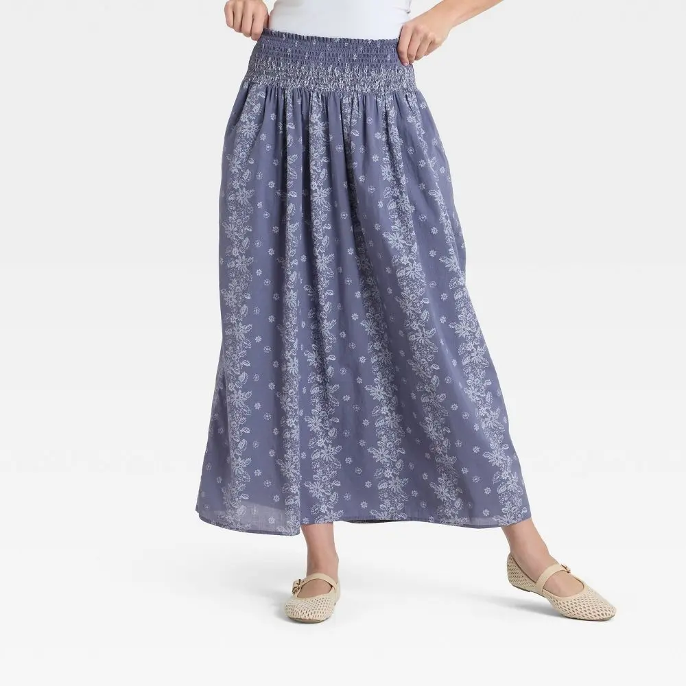 Women's Printed Cotton Fabric Casual Maxi Skirt - Stylish Universal Garment