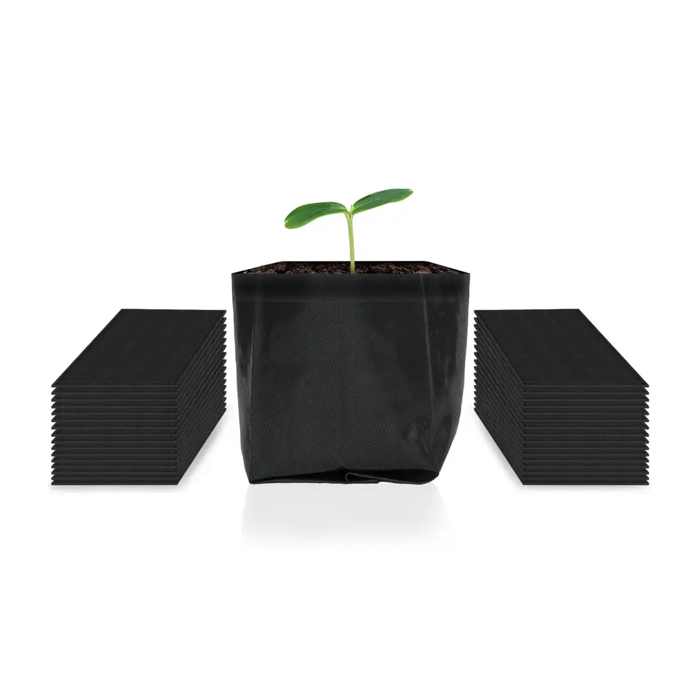 Nursery Bags 1 Gallon, Non-Woven Fabric Growing Pouches, 50-Pack