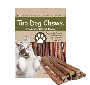 Top Dog Chews 12" Jumbo Bully Sticks Free Range & Grass Fed 12 Pack Organically Sourced No Hormones High in Protein Low in Fat Premium Natural Chews for Dogs Colombia