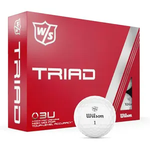 WILSON Staff Triad Golf Balls -White 12 Pack WILSON Staff Triad Golf Balls -White 12 Pack