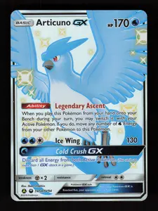 Authentic Pokémon TCG Raw Single - Articuno GX, Holofoil Shiny Holo Rare, Hidden Fates Shiny Vault SV54/SV94