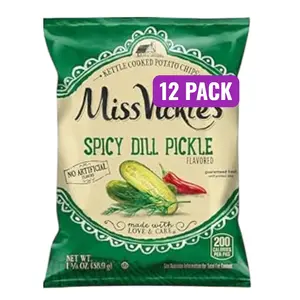 Kettle Cooked Potato Chips, Spicy Dill Pickle, 1.375 Oz Bags, Pack of 12, Value Pack Bundled by Shoppyway