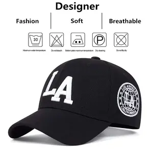 Unisex LA Leter Embroidery Snapback Baseball Caps Spring and Autumn Outdoor Adjustable Casual Hats Sunscreen Hat, As Gift