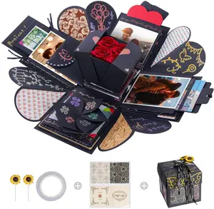 Explosion gift box (5 layers) DIY Photo Album Anniversary Exploding Gift Box for boyfriend husband  birthday gift