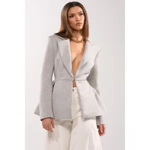 CANARY PEPLUM BLAZER IN SCUBA