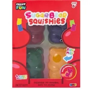 New crazy fun sugar squishers squishy bear 4 pack stress relirf toy
