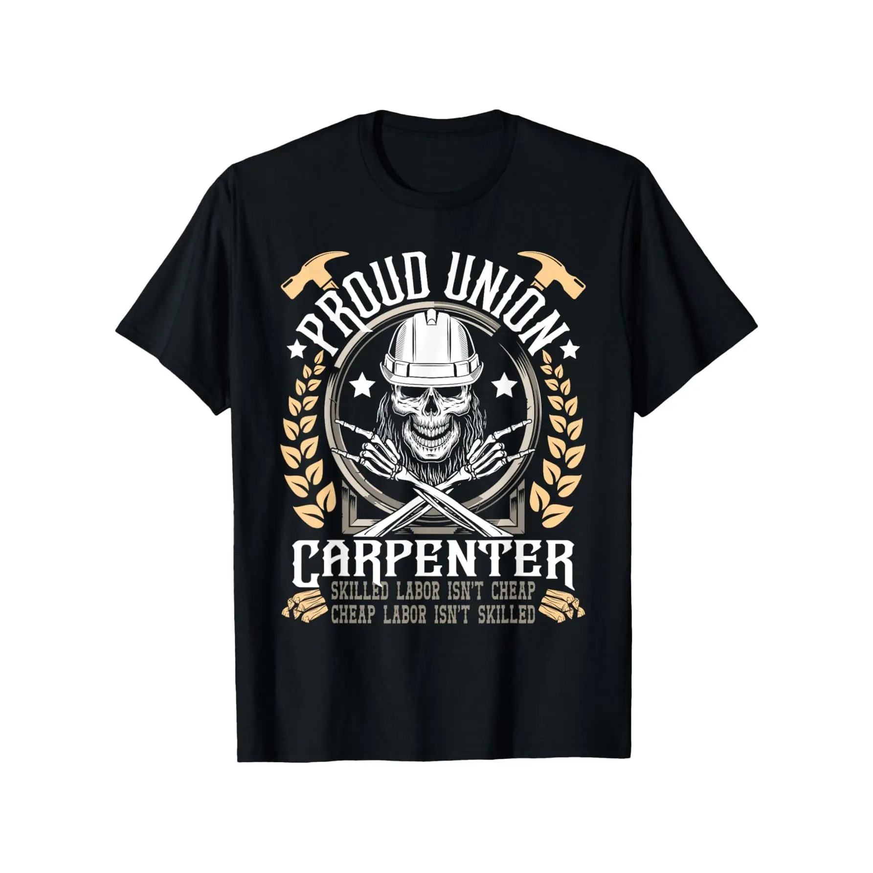 [100% Cotton] 100% Cotton Men's & Women's Pride Union Carpenter T-Shirt - 100% Cotton Heavyweight (180g) Casual Workwear Tee with Carpenter Design, Loose Fit Round Neck Short Sleeve Shirt, S-XXXL Sizes - Ideal Gift for Carpenters, Builders, Fathers