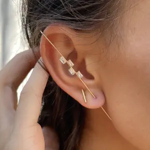 Rectangle Style Cross Bar Earring