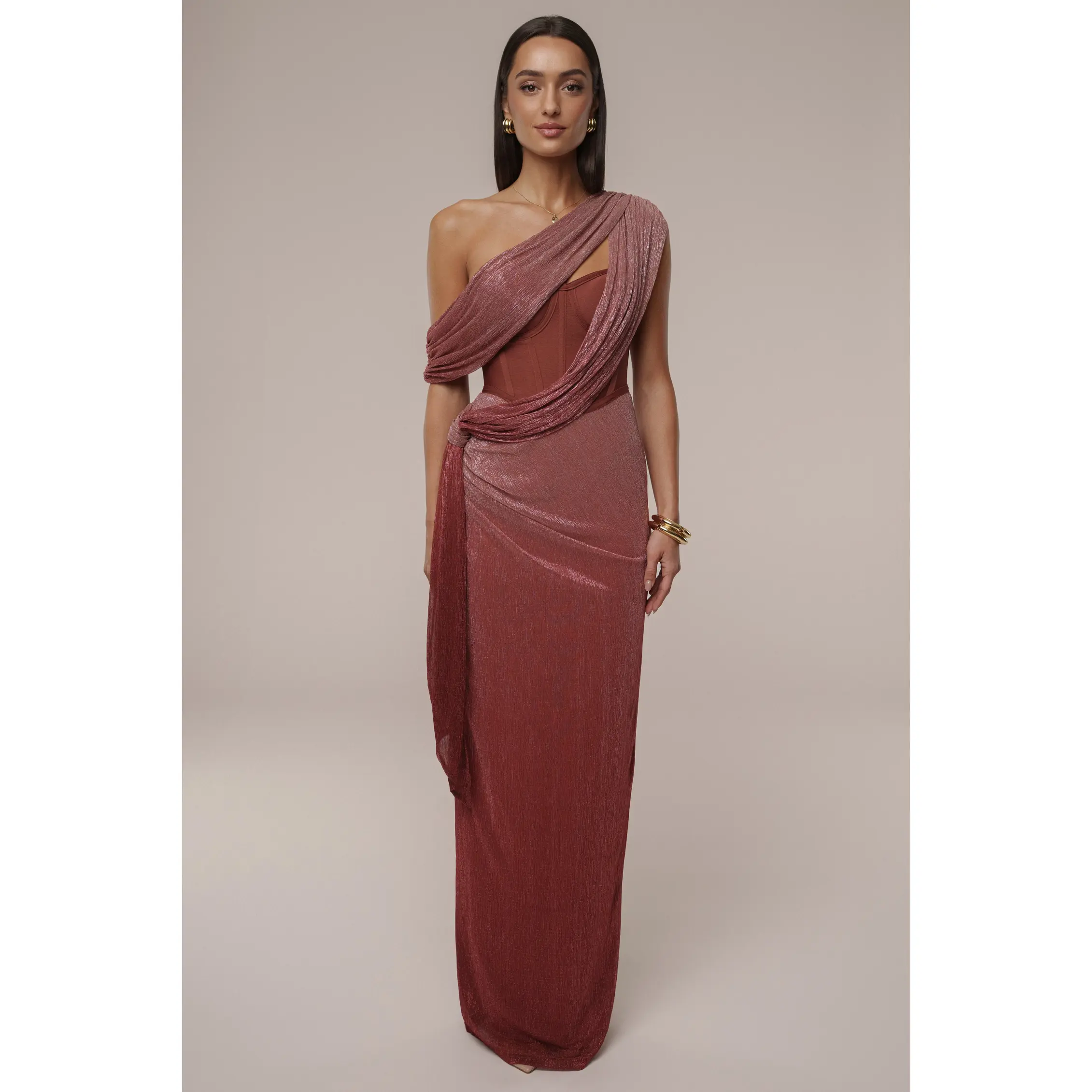 brown lioness dress LIONESS Luna Rosa Maxi Dress Chocolate