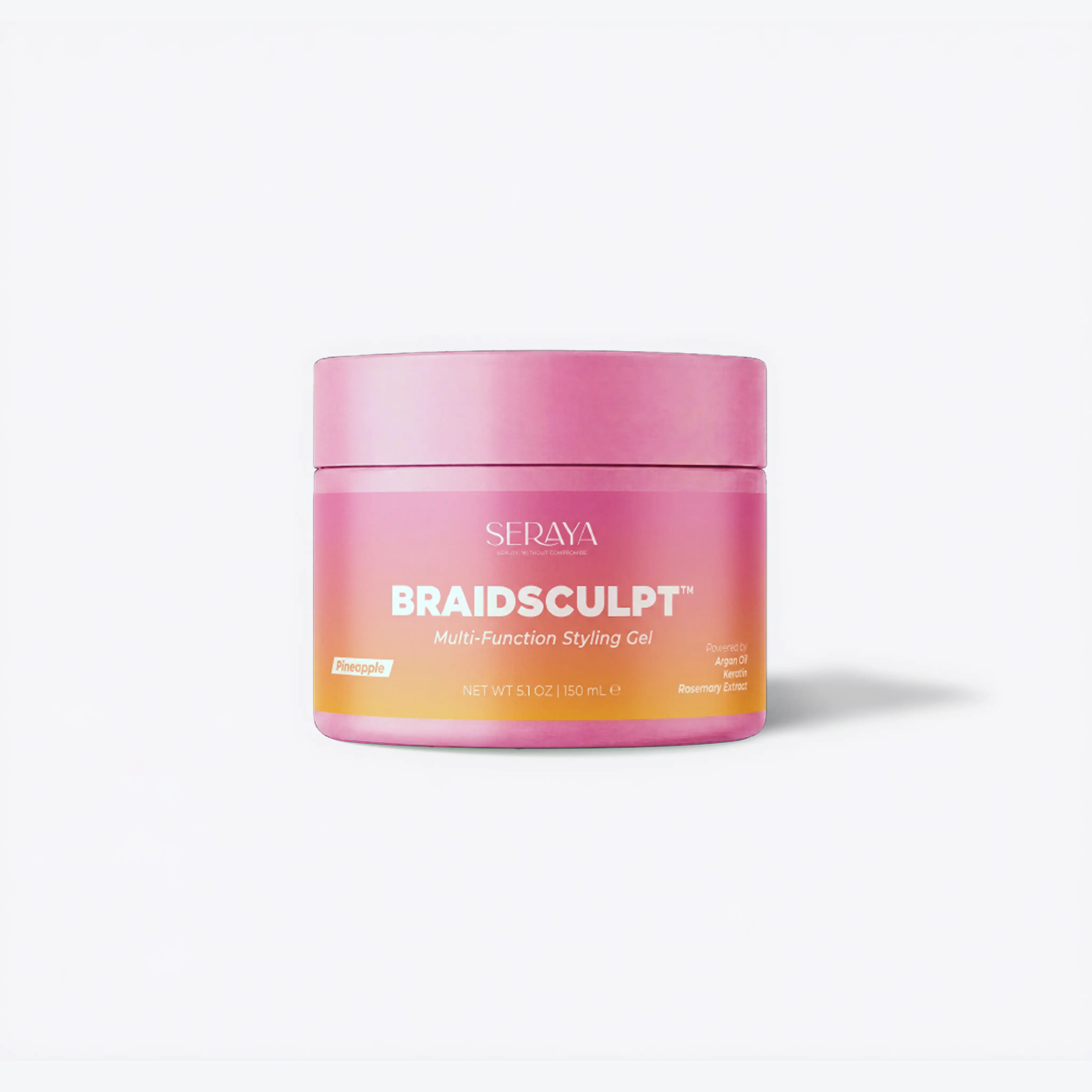 BraidSculpt Braid Gel Extra Hold Edge Control for Black Hair - 4C Hair Styling Gel for Braids Locs Twists - Non Flaking Braid Wax with Argan Oil Keratin- pineapple