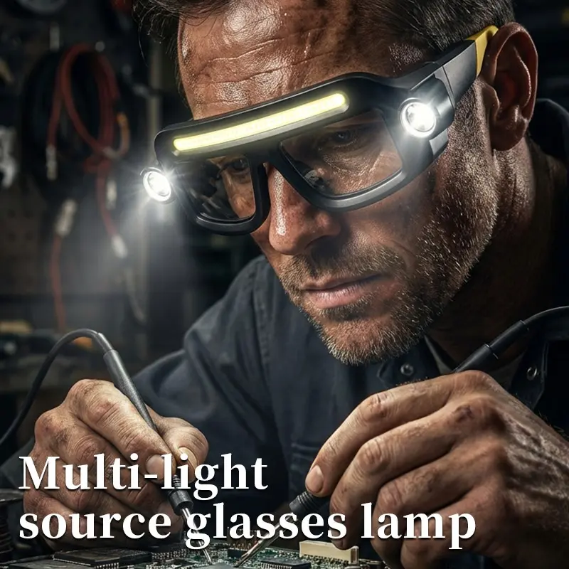 New Lightweight Headlamp Goggles, Ultra-Light Design Outdoor Cycling Night Lighting, Waterproof Portable LED Headlight for Hiking Camping
