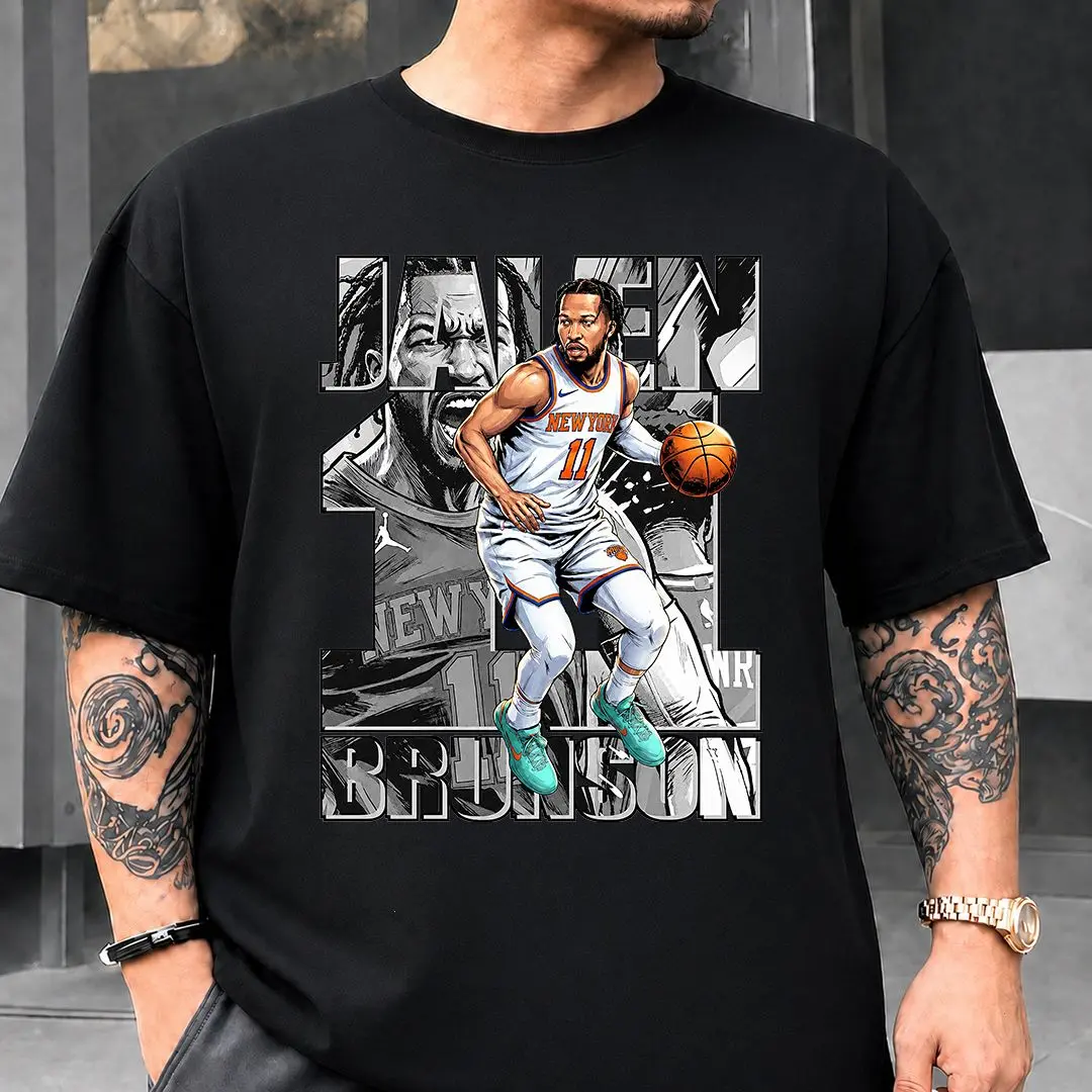 Basketball Player T-Shirt , Jalen Brunson Comic Graphic Shirt, New York Hoops Fans, Game Day Streetwear