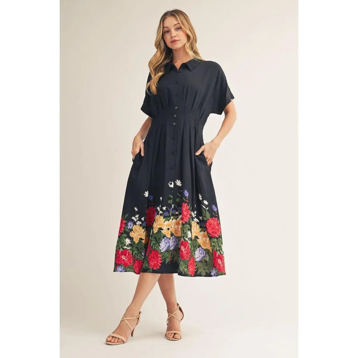 "Tanya" Pintuck Dress
