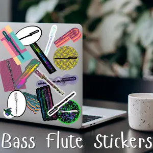 Bass Flute Decorative Vinyl Stickers
