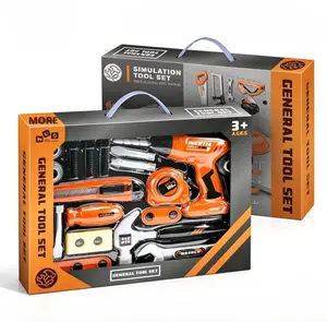 19PCS Kids Tool Set with Portable Tool Box & Electronic Toy Drill, Toddler Tool Set,Tool Play Toys Construction Tools for Kids,  Birthday Gifts for Boys