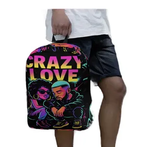 Crazy Love Backpack CK - Colorful Design with "Crazy Love" Text and Graphic Elements