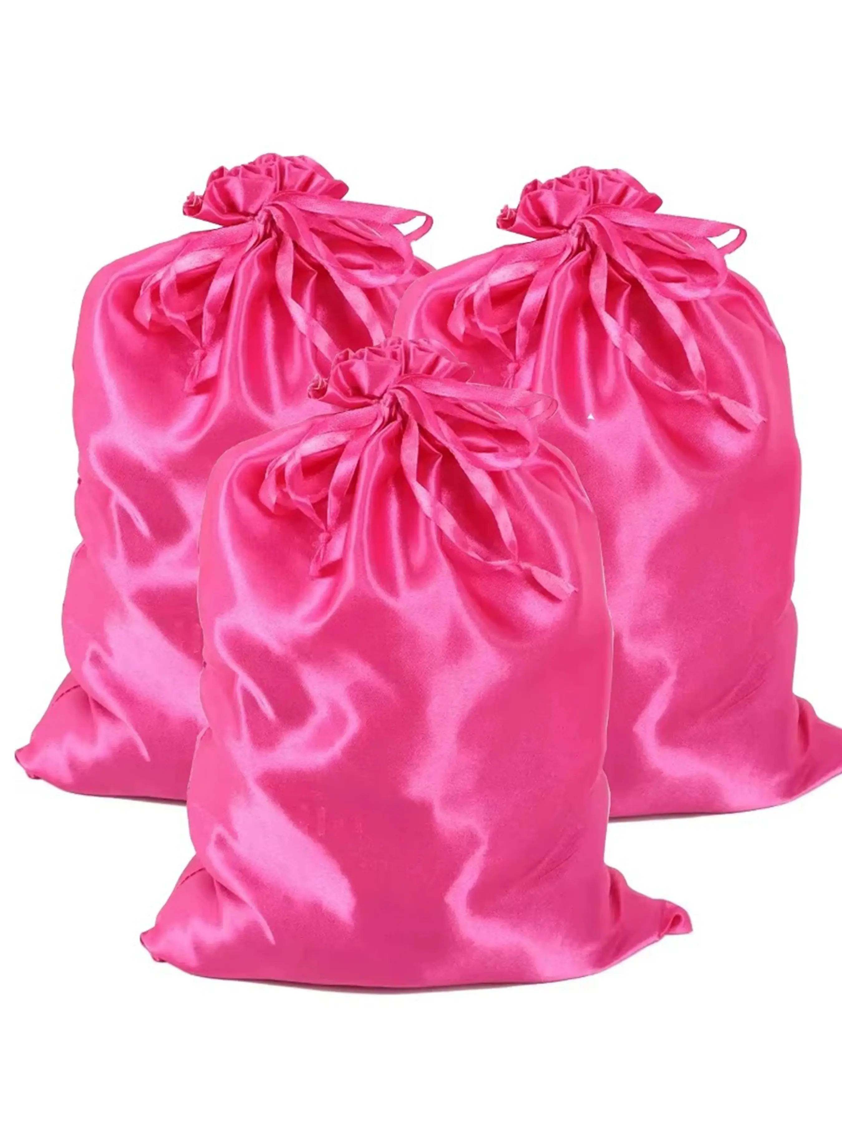 1/3pc Rose Wig Storage Bag, Drawstring Satin Wig Organizer, Soft Satin Wig Holder, Home Salon Use, Wig Tool, Multifunctional Storage Bag, Storage Pouch, Organizer Pouches