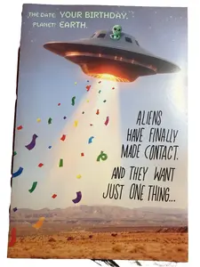 Intergalactic Party Birthday Card with Allen Music
